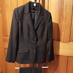 H&M Brown Pin Stripe Blazer and Pants Set